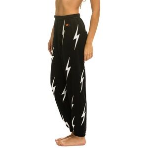 Aviator nation black-and-white repeat bolt sweatpants